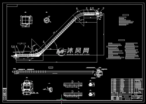 sdbf800链板输送机总装图 - autocad输送设备图纸下载 - 沐风图纸