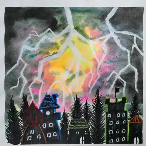 雨夜闪电✨油水分离画法初体验