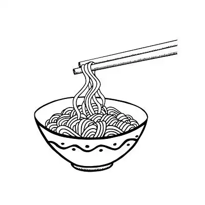 手绘武汉热干面面条矢量素材