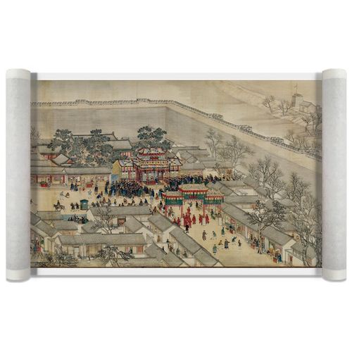 杨晋 康熙 乾隆南巡图卷名家真迹手卷长卷装裱收藏国画高清 画芯第二