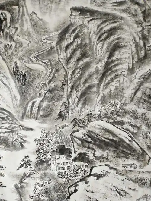 刘晓宾六尺水墨山水画:《幸福家园》