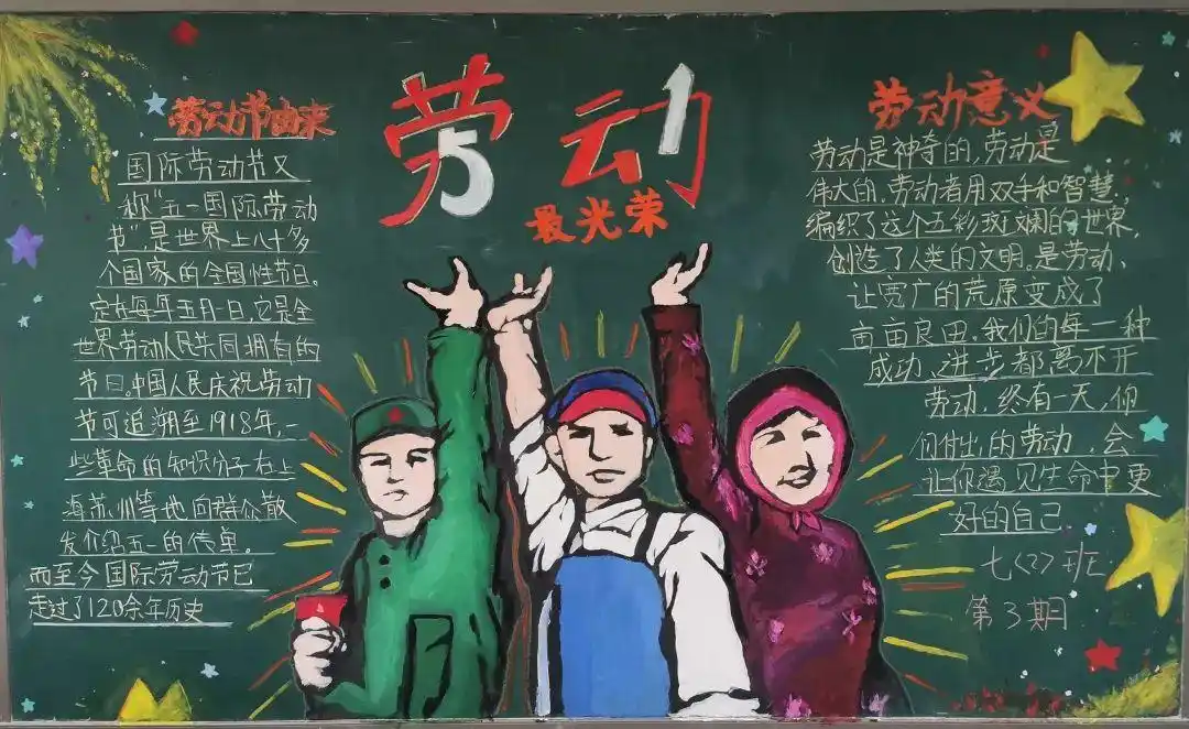 劳动最光荣青浦学子用板报描绘劳动故事