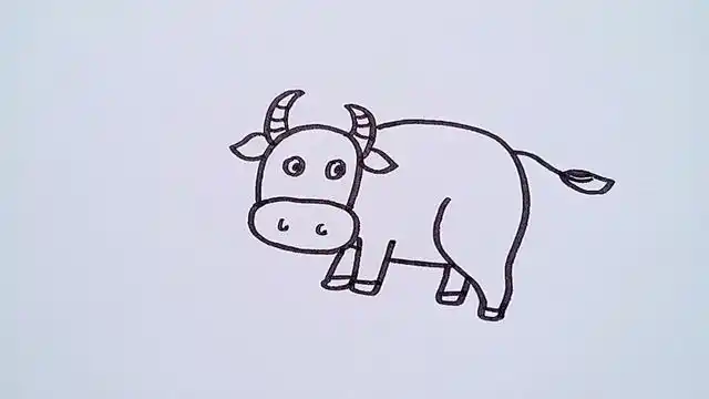 画小牛简笔画 画小牛简笔画涂色
