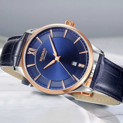 新款雷迈手表休闲全自动机械男士腕表商务钢带防水皮带男表8112m