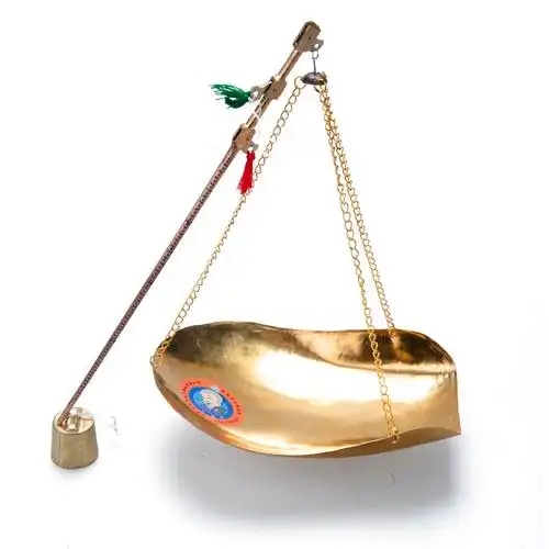 老药师 手工秤老式杆秤手提秤小铜秤克秤戥秤抓药称药材手称(圆盘250g