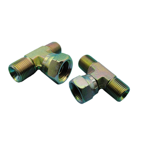厂家定制碳钢扣压式直活接头直角三通液压管接头高压胶管过渡接头