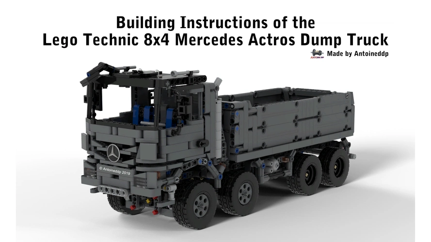 moc乐高科技8x4梅赛德斯阿克罗斯自卸卡车