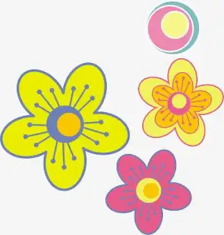 卡通,花朵,小花,圆圈