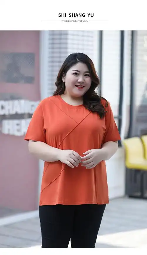 适合胖人穿的衣服加肥加肥婆夏装上衣大码上衣女胖mm显瘦短袖女2021年