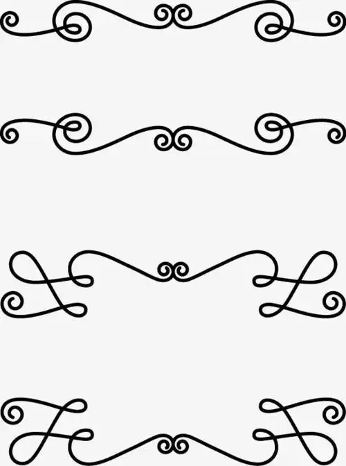 黑白抽象简笔画花边
