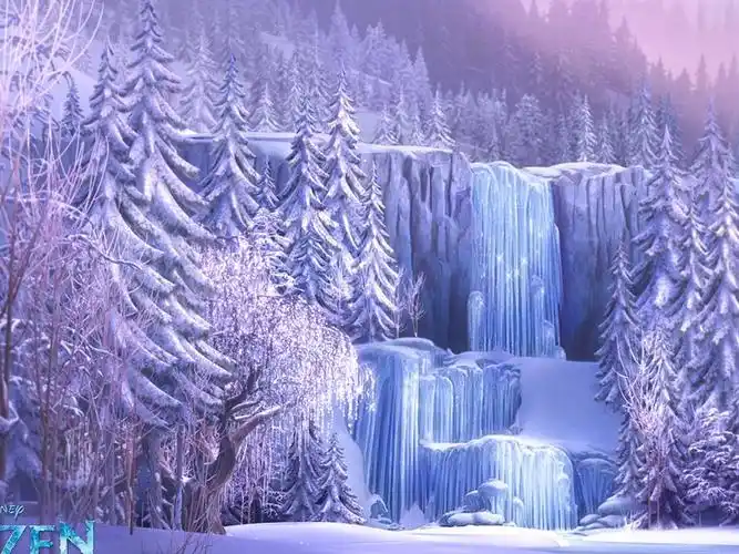 冰雪奇缘唯美卡通场景