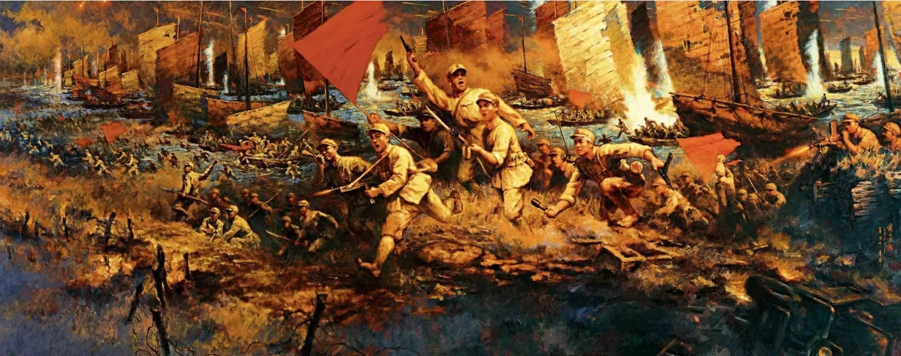 奋斗百年路启航新征程解放战争党同人民一条心军民团结如一人