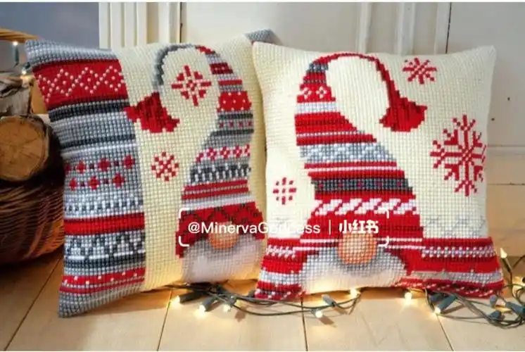 mg分享钩针编织圣诞老人抱枕靠垫附图解
