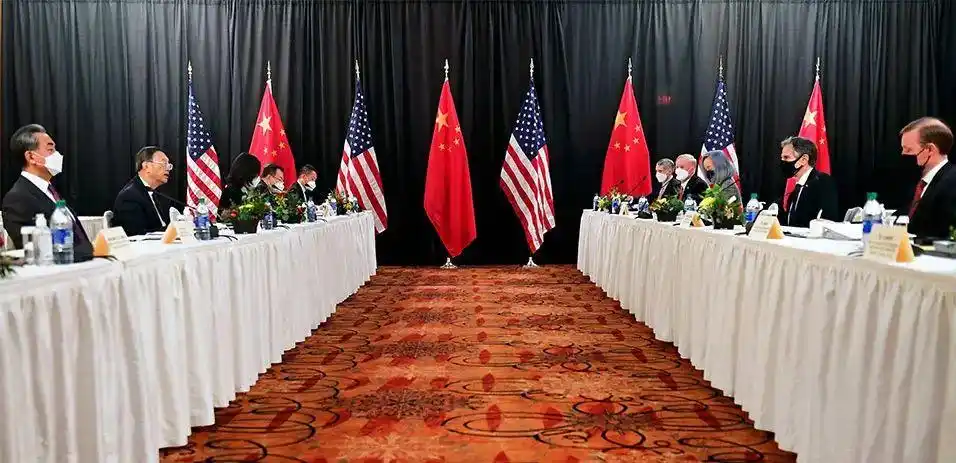 中美高层战略对话现场 图自cgtn