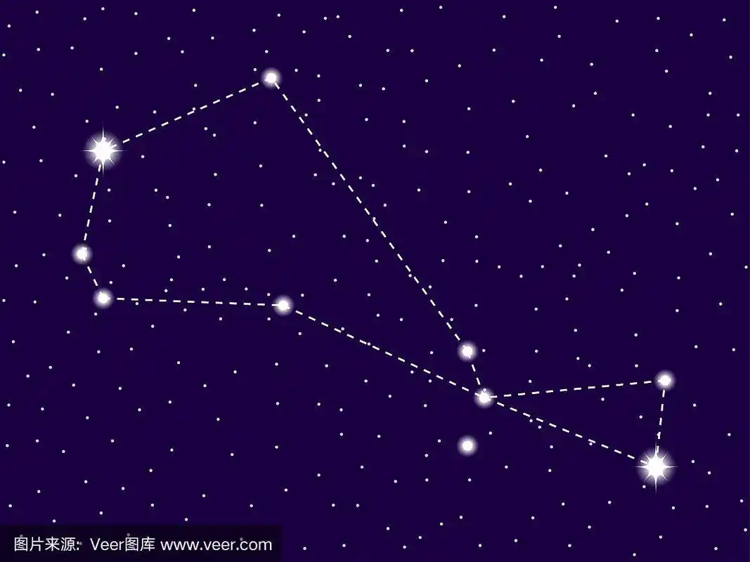 南鱼座的星座.布满星星的夜空.星座.星团和星系.外太空.矢量图