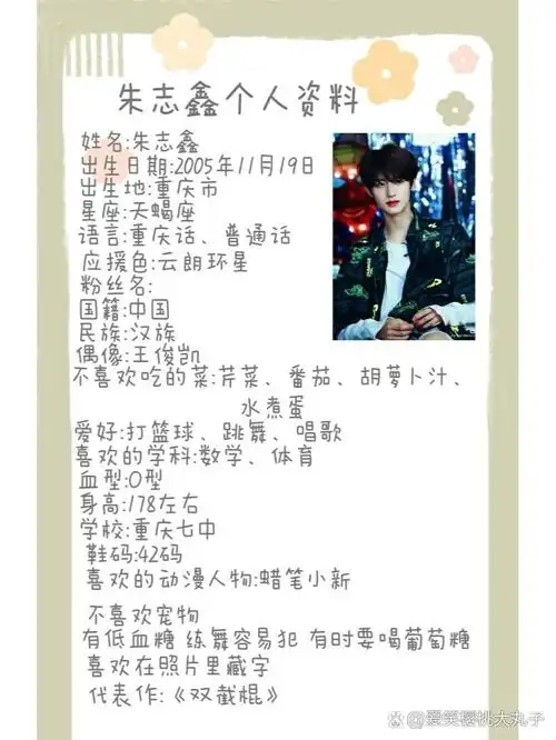 朱志鑫个人资料