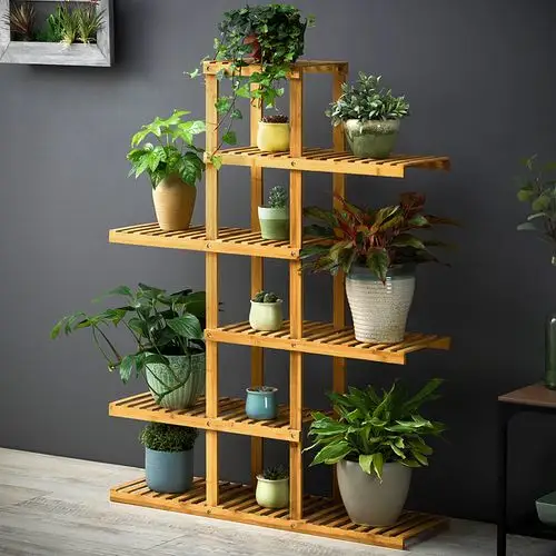 特价 清仓多层_花架竹子多层竹制多肉植物花架子家用室内创意简约阳台