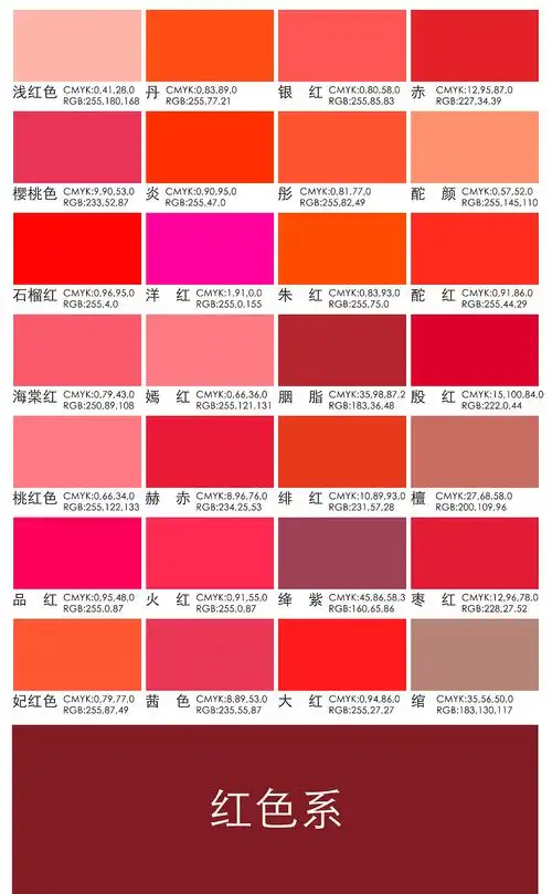 中国传统色彩色卡