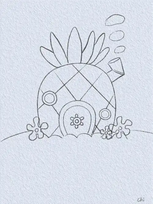 是谁住在深海的大菠萝里可爱简笔画教程