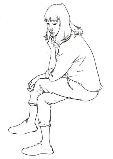 速写——坐姿动态作画步骤