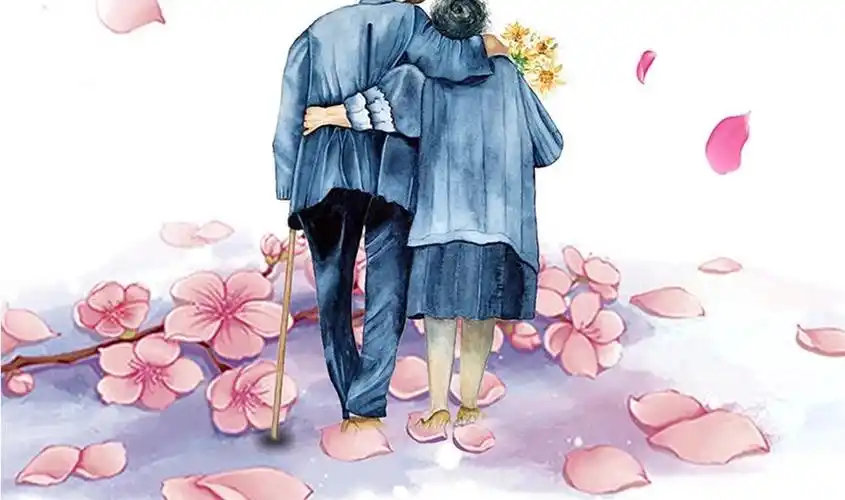 最后我们给在座的几对老夫妻拍摄合影