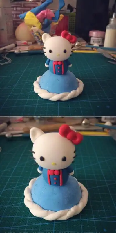 超轻粘土# #黏土# #软陶# #手工# hello kitty猫粘土