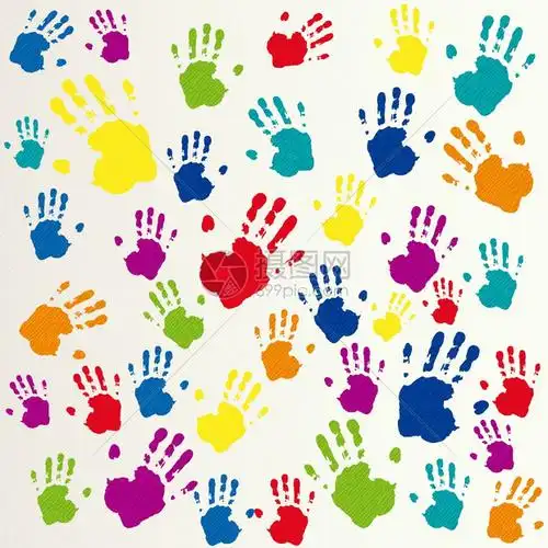 卡通矢量五彩的指纹