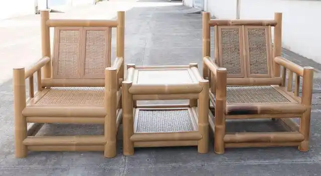 高背原竹沙发留黄