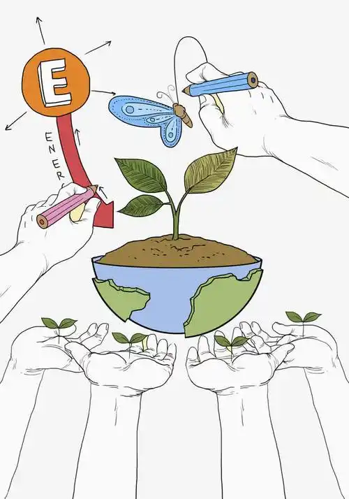 手绘保护自然资源