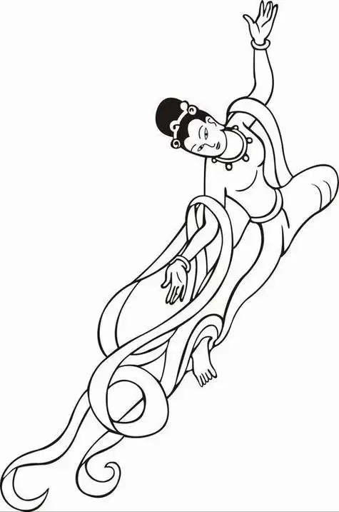 敦煌壁画飞天仙女简笔画敦煌壁画飞天简笔画嫦娥