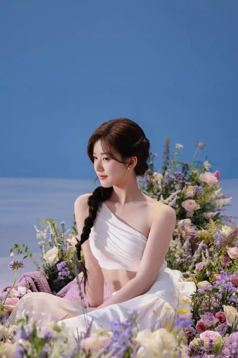 赵露思白色露肩裙,化身花仙子优雅迷人!