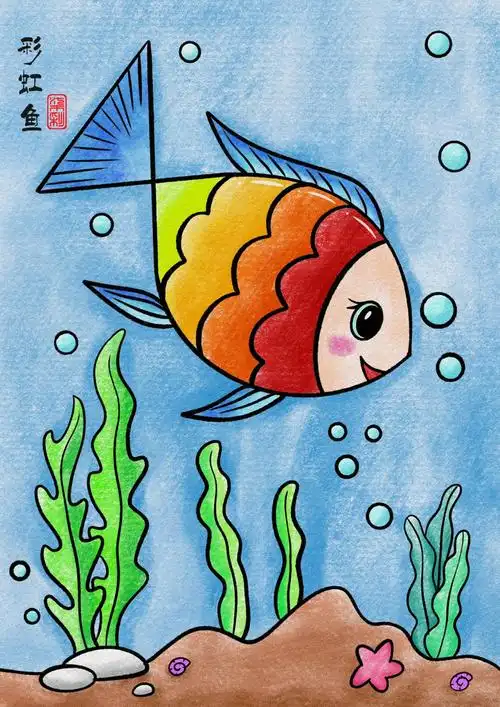 你知道吗用数字4也可以画可爱的小鱼哦,一起来试下吧#简笔画#儿童画