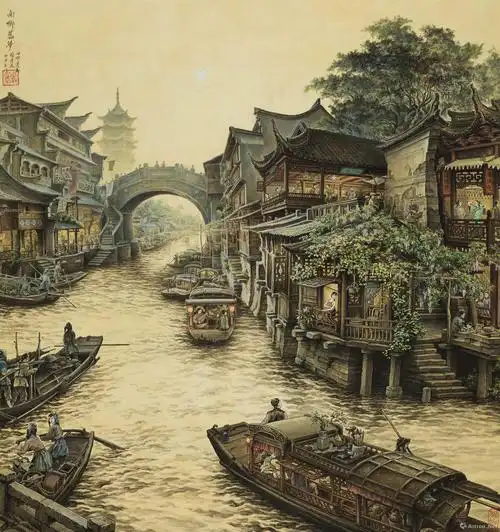 南乡旧梦_界画_张孝友作品展_张孝友在线作品_张孝友官方网站-雅昌