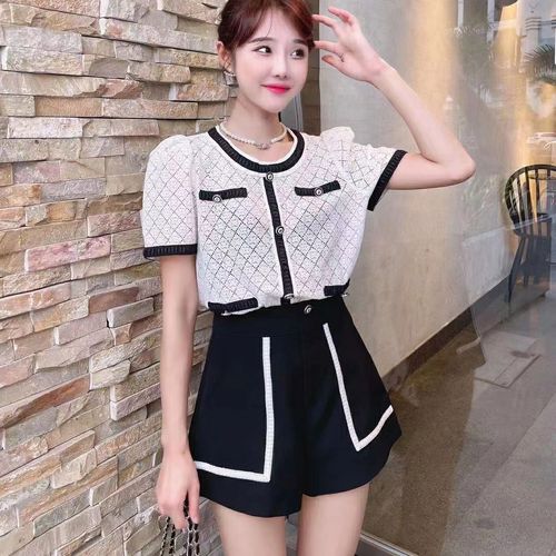 气质网红小香减龄洋气短裙2021年夏季新款小个子休闲时尚套装女夏