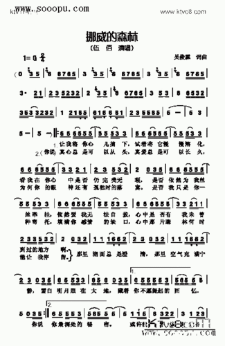 挪威的森林歌曲类简谱