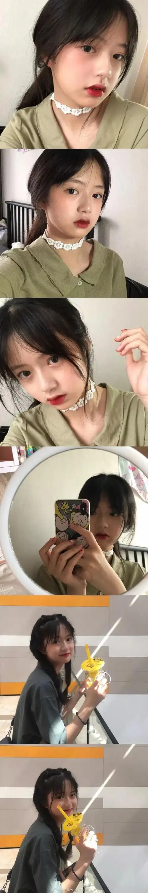 15岁的可爱女孩双下巴真可爱