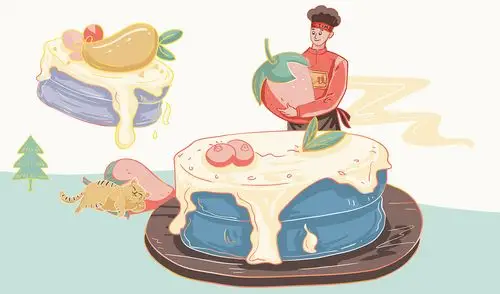 烘焙插画甜品蛋糕