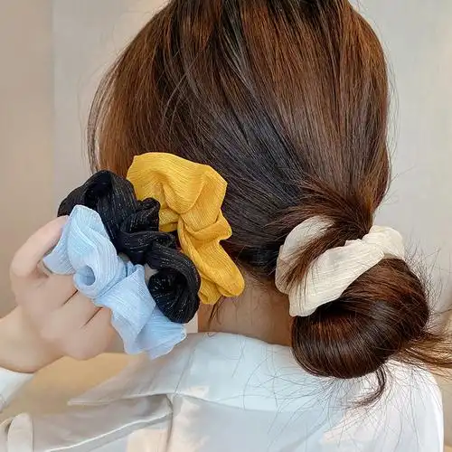 ins猪大肠发圈简约丸子头虞书欣同款肥肠绑带头绳法式头饰女网红