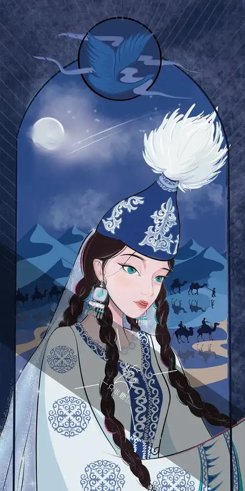 民族插画系列—哈萨克族
