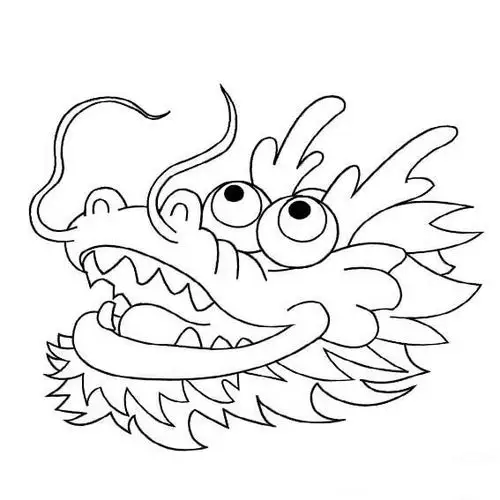 中国龙龙头简笔画怎么画?
