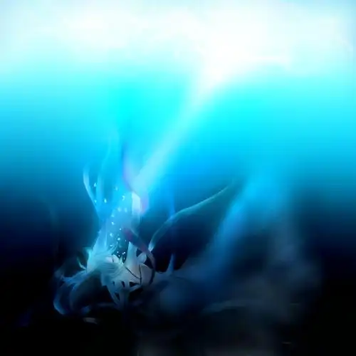 求动漫女孩子下沉入水中的图片最好眼神是有点绝望手和手臂一只是向上