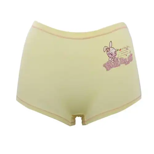 n购童装 儿童内裤纯棉女童内裤平角短裤宝宝内裤 8024b黄色单条 140