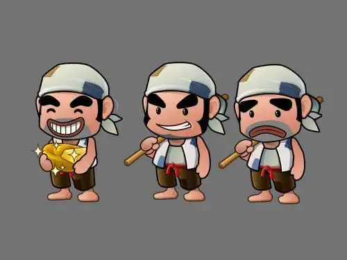 斗地主农民简笔画