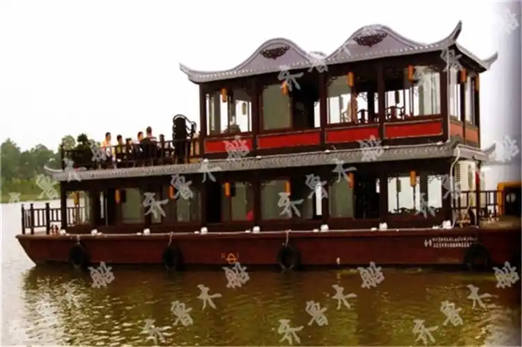 双层木质画舫船豪华餐饮船旅游接待观光大型画舫船