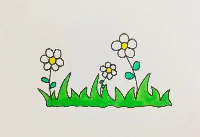 小花小草怎么画植物简笔画简笔画大全草地怎么画好看草地简笔画漂亮