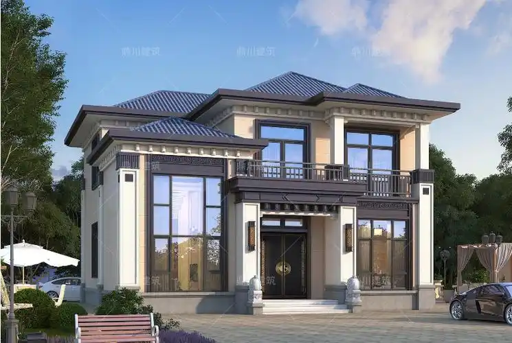 8套农村二层别墅,占地适中,美观大气,人见人爱,紧凑实用性强