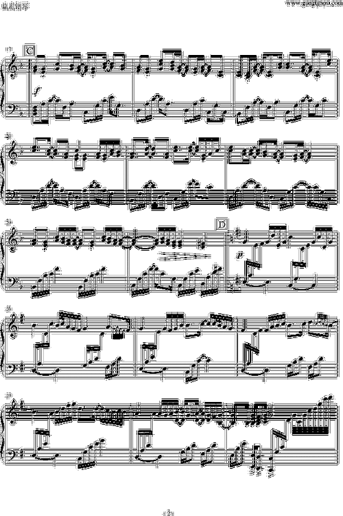 镜夜vk 钢琴谱 五线谱