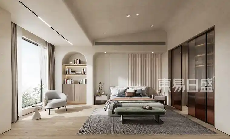 万达华府350平别墅现代奶油风装修设计效果图