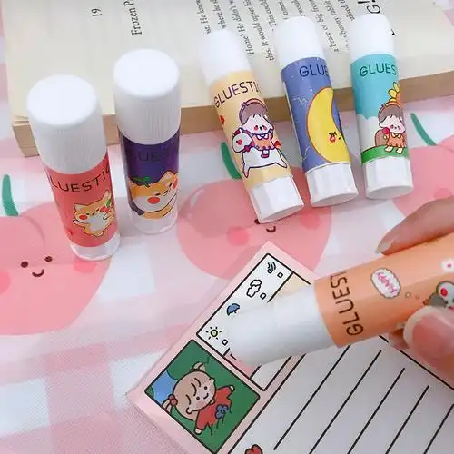 可爱胶水固体胶高粘度学生文具双面胶手账工具胶棒