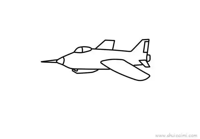 战斗机儿童画怎么画 战斗机简笔画步骤